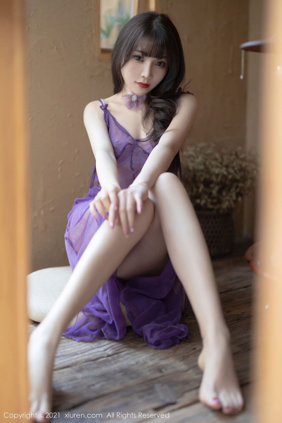 女神芝芝Booty - 轻纱长裙+美腿系列性感写真