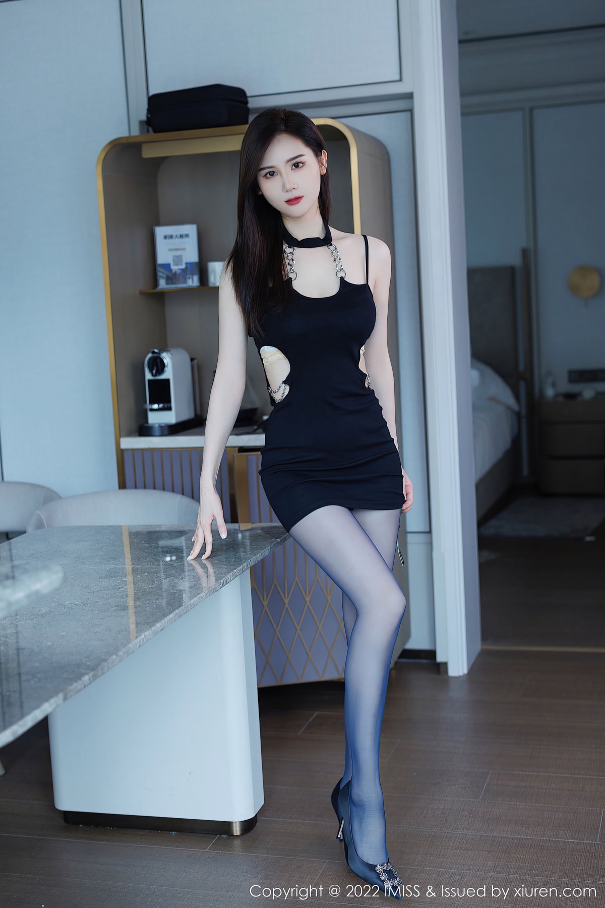 模特SISY思 - 黑色连衣裙+黑丝系列性感写真