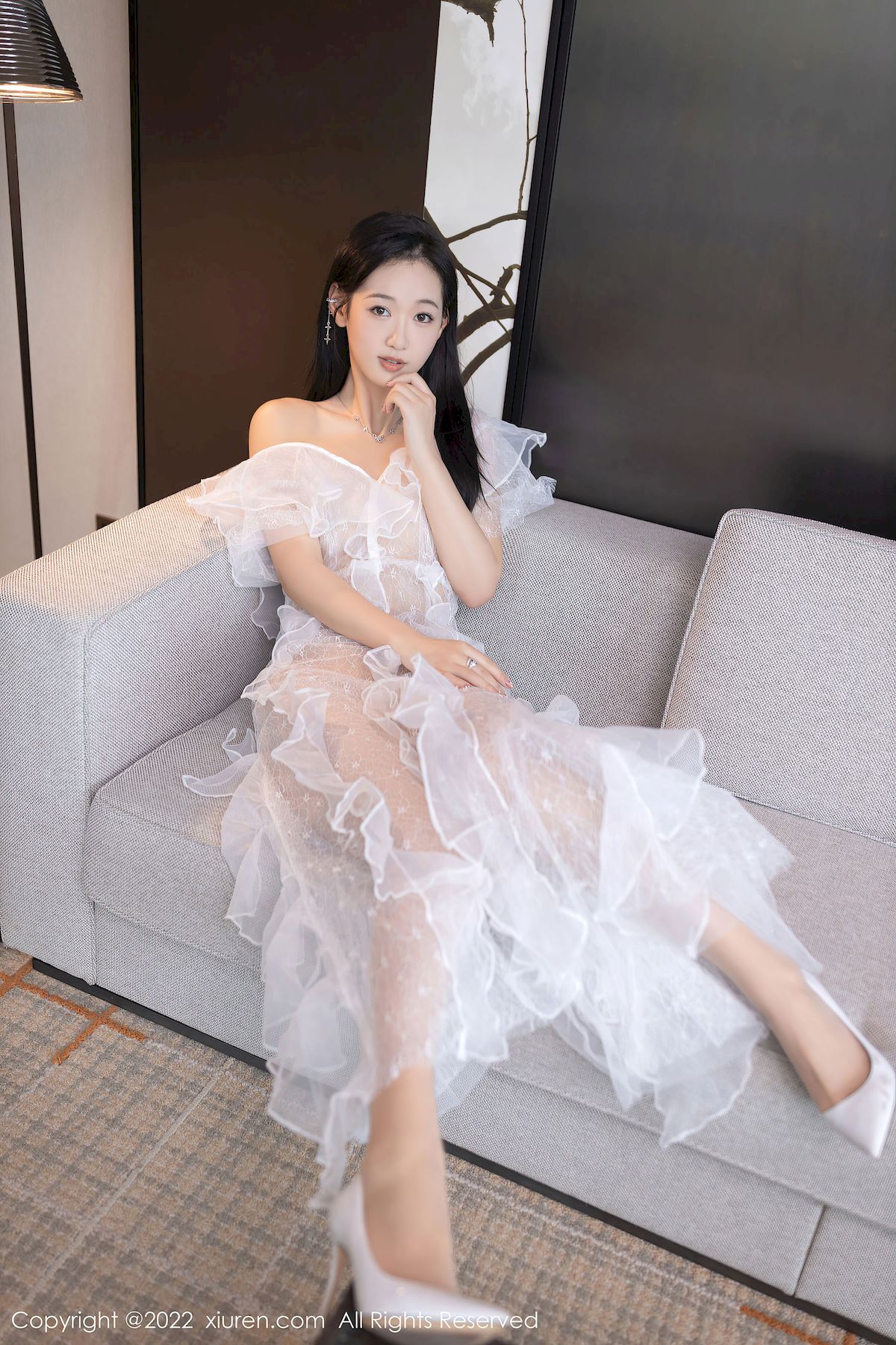 唐安琪 - 白色轻透婚纱+原色丝袜私房写真
