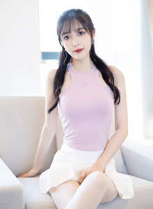 [秀人XiuRen] No.5622 模特林星阑 - 淡紫色上衣+白色短裙性感写真