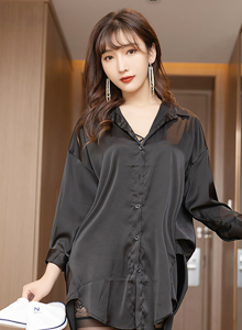 [秀人XiuRen] No.4396 模特陆萱萱 - 黑色服饰+和同事出差题材性感写真