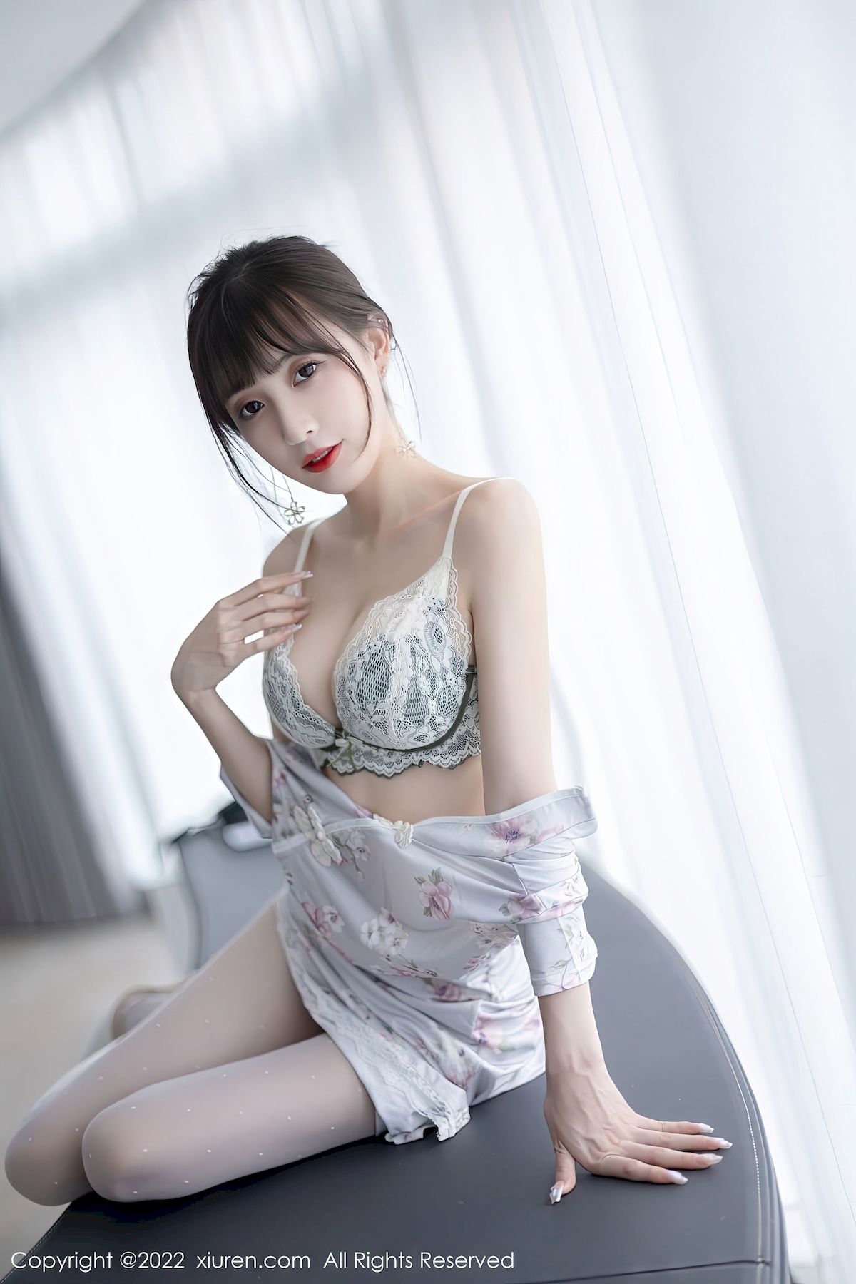 林星阑 - 白色旗袍+诱人丝袜性感写真