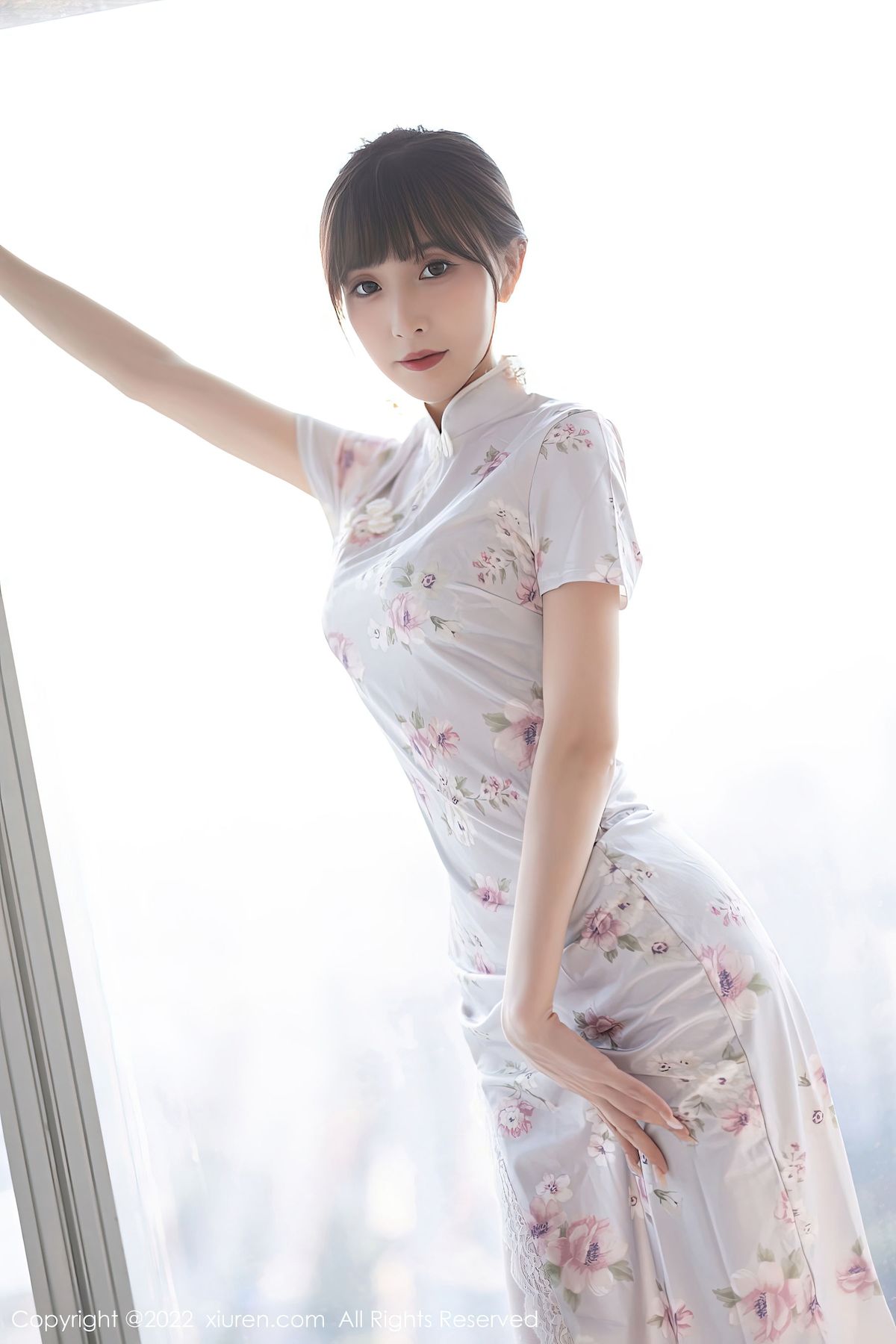 林星阑 - 白色旗袍+诱人丝袜性感写真