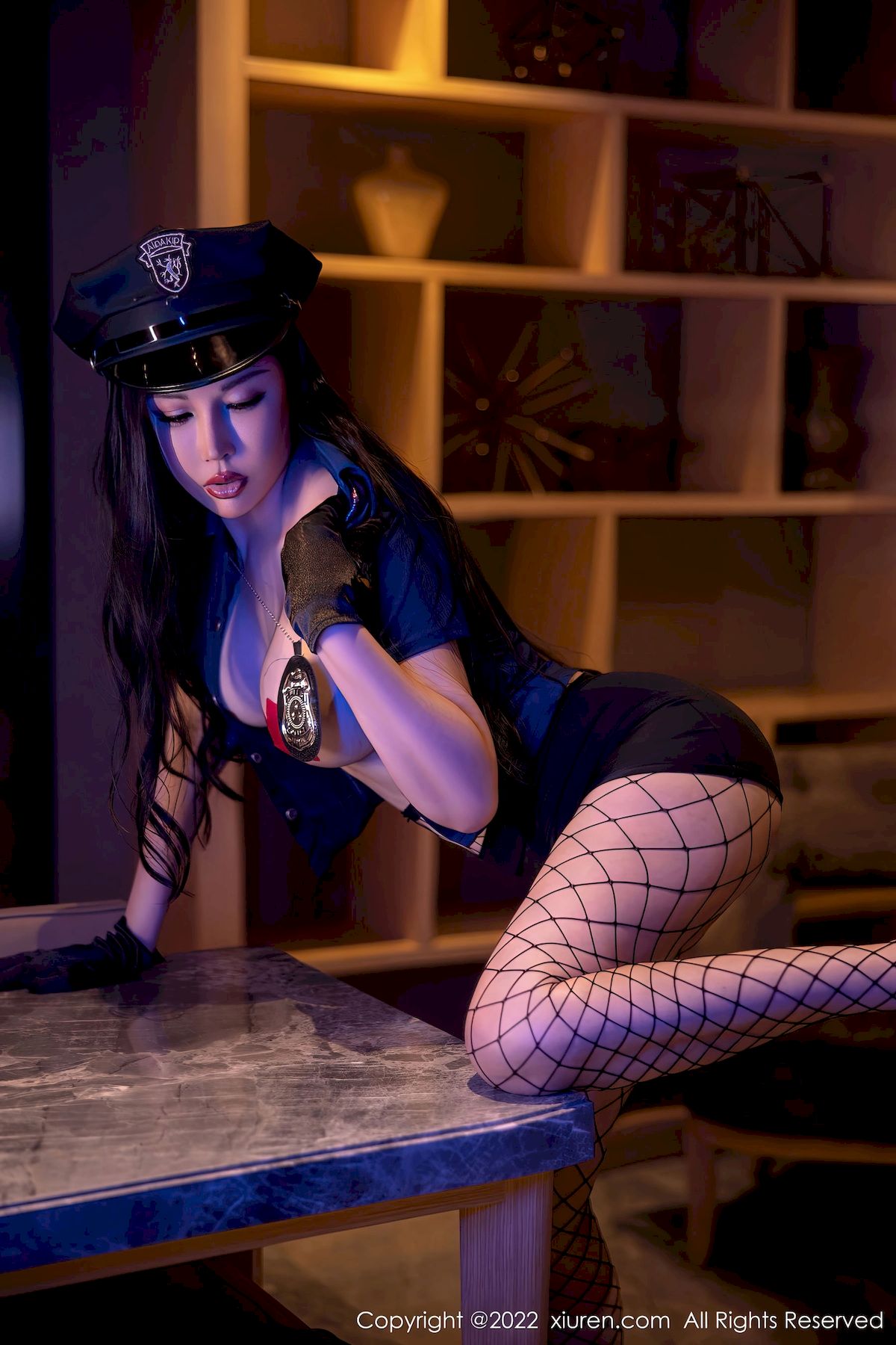 田冰冰 - 警官制服+黑色网格袜性感写真