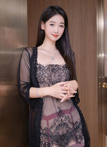 [秀人XiuRen] No.5752 模特唐安琪 - 轻透薄纱睡裙+魅惑黑丝性感写真