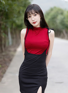 [XIAOYU语画界] VOL.950 模特林星阑 - 红色上衣+黑丝吊裙性感写真