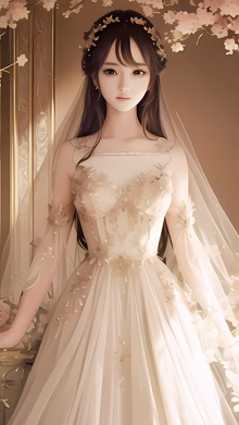 AI绘画系列之身穿公主长裙的动漫美女高清大图