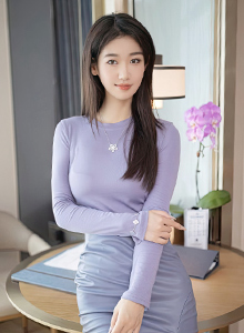 [秀人XiuRen] No.6258 唐安琪 - 蓝紫灰上衣+蓝灰色长裙性感写真