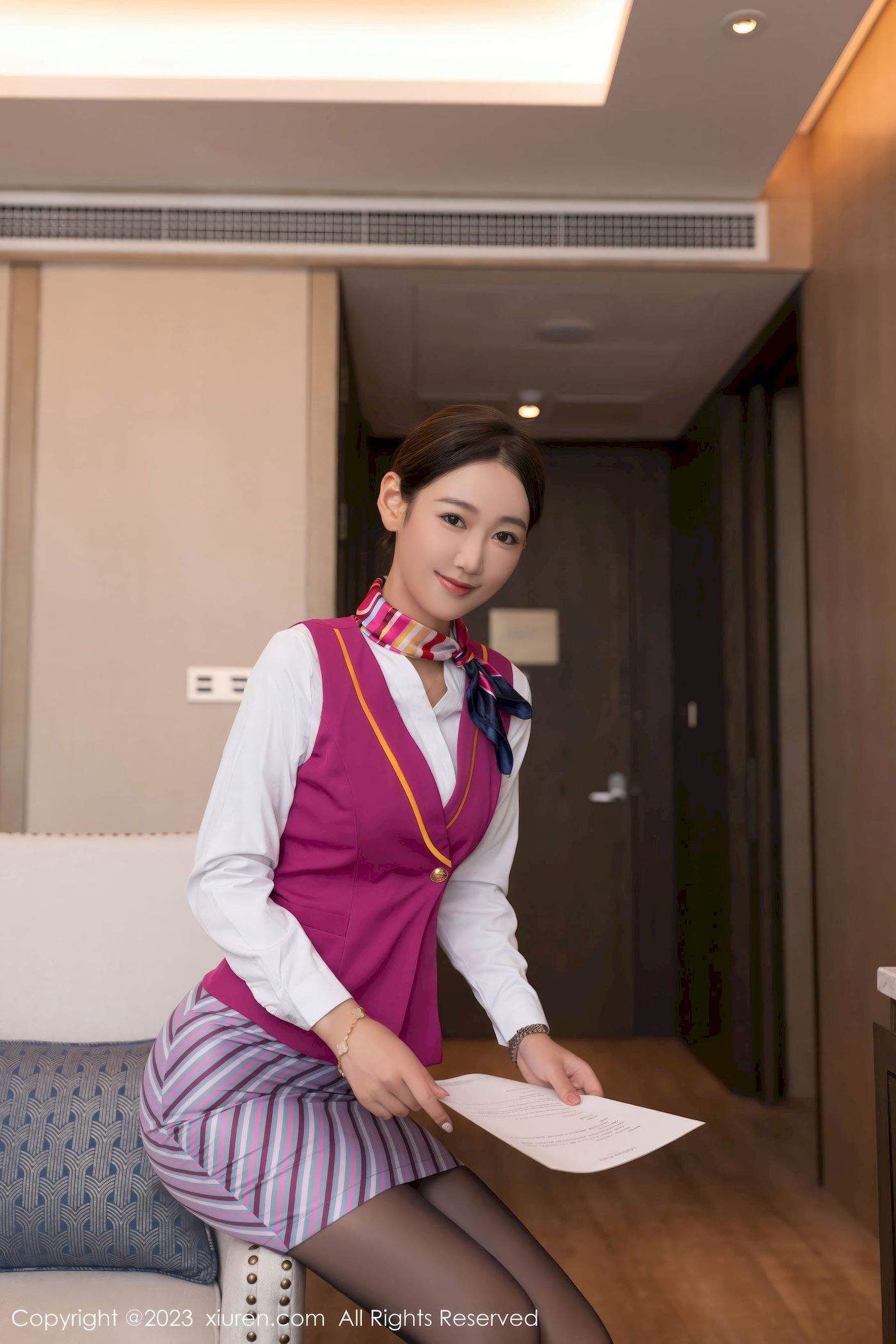 唐安琪 - 空姐制服+黑丝珠三角旅拍